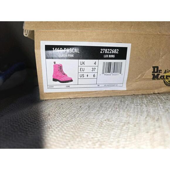 Dr Martens 1460 Pascal Faux Shearling Pink Lux  Boots - Picture 2 of 11